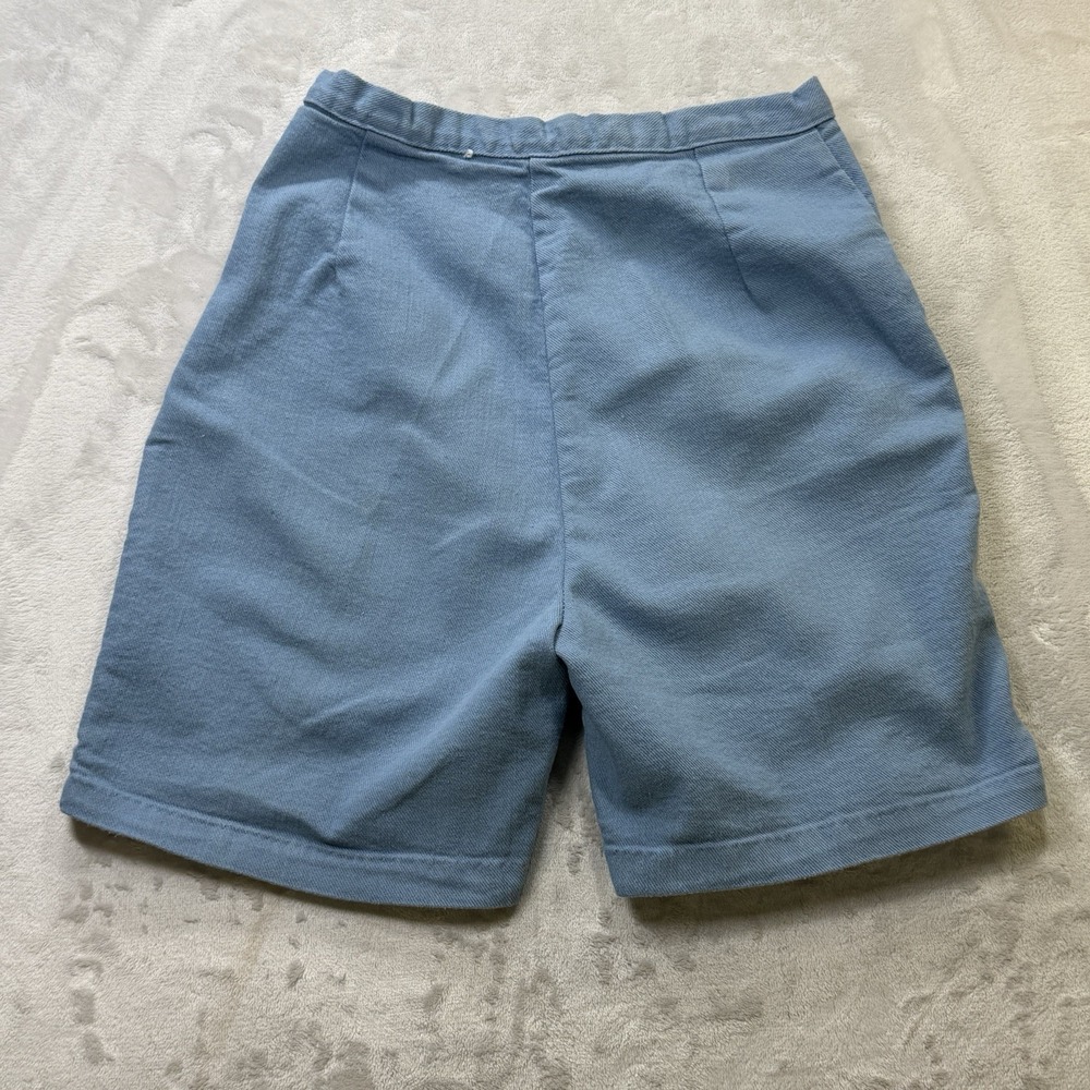 Vintage 60s 70s High Waist Side Zip Denim Shorts Mod Disco Retro Talon Zip